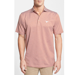 'Texas Longhorns - Sugar Stripe' Regular Fit Polo - Texas Orange